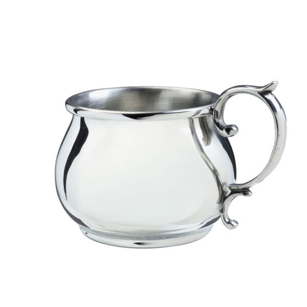 Salisbury Pewter Bulged Scroll Handle Baby Cup