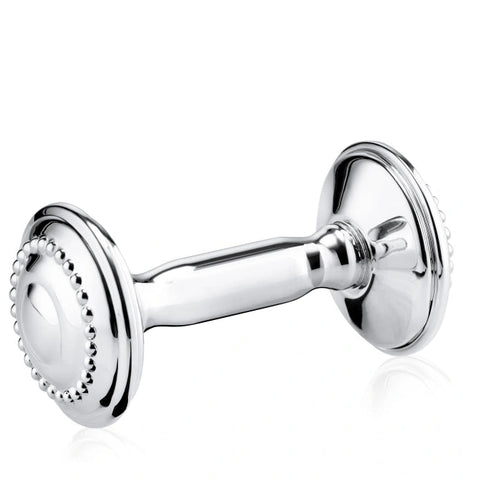Krysaliis Sterling Silver Pearl Dumbbell Rattle