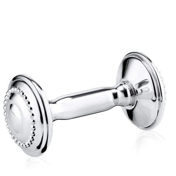 Krysaliis Sterling Silver Dumbbell Rattle -Beaded