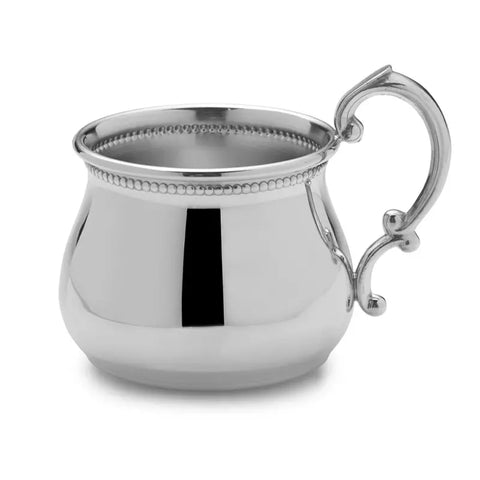 Empire Beaded Pewter Baby Cup