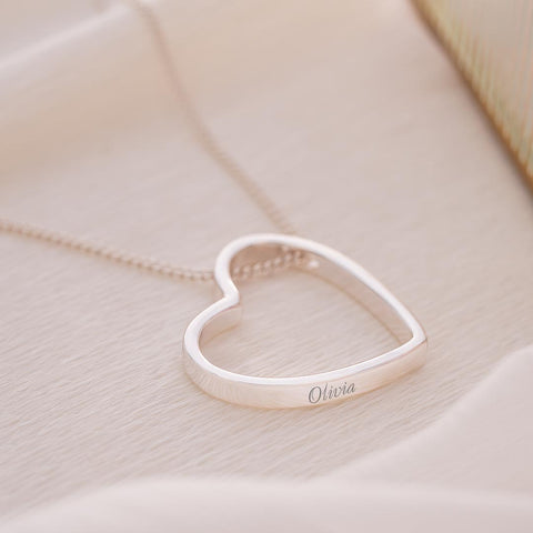 Mysha Personalized Open Heart Pendant