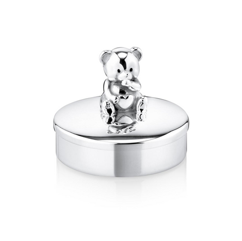 Teddy Sterling Silver Keepsake Box by Krysaliis