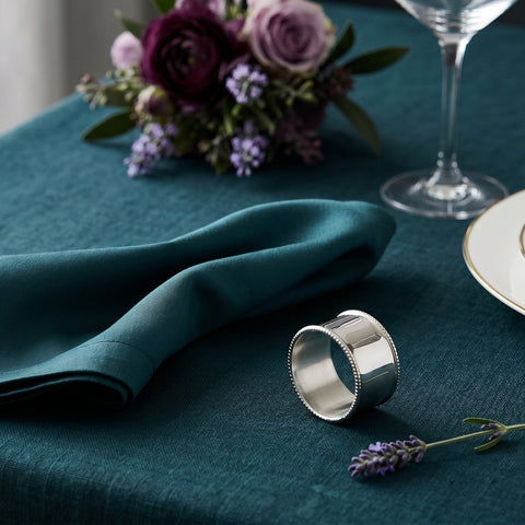 Krysaliis Silver Plate Beaded Napkin Rings - Set of 4