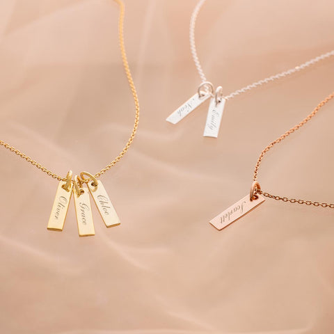 Mysha Personalized Triple Bar of Love Pendant