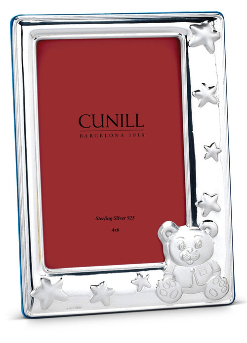 Cunill Teddy Stars Blue 4x6 Sterling Silver Frame