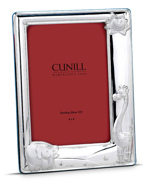 Cunill Baby Zoo Blue 4x6 Sterling Silver Frame
