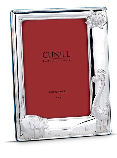 Cunill Baby Zoo Blue 4x6 Sterling Silver Frame