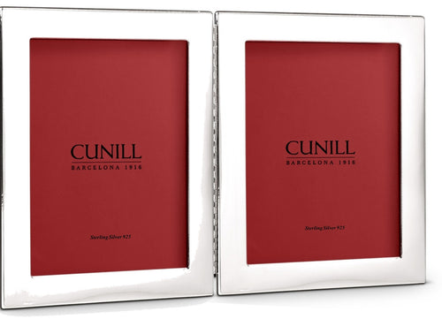 Cunill Tiffany Plain Hinged Double Sterling Silver 4x6 Frame - Front View
