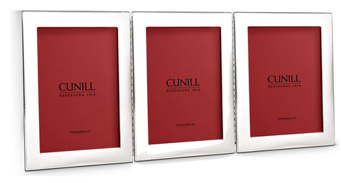 Cunill Tiffany Plain Hinged Triple 4x6 Sterling Silver Frame