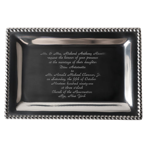 Salisbury Pewter Infinity Vanity Tray With Wedding Invitation