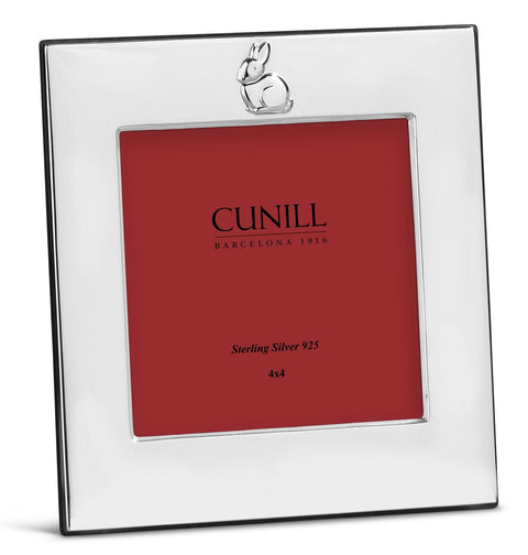 Cunill Bunny Sterling Silver 4x4 Frame With Mahogany Back