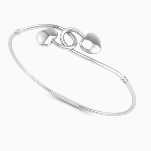Sterling Silver Baby 2 Heart Bracelet Bangle by Krysaliis