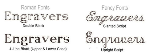 Engraving fonts for Personalized Engraving