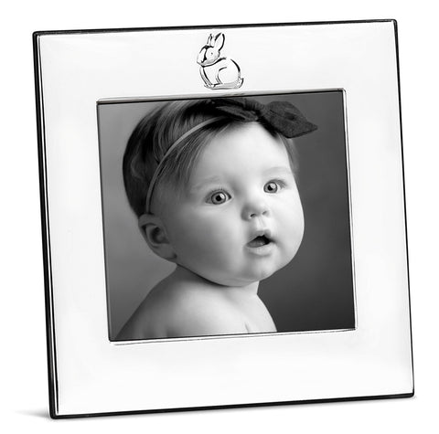 Baby's photo in Cunill "Bunny" Sterling Silver 4x4 Frame