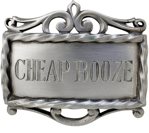 Salisbury Pewter Decanter Label - Cheap Booze