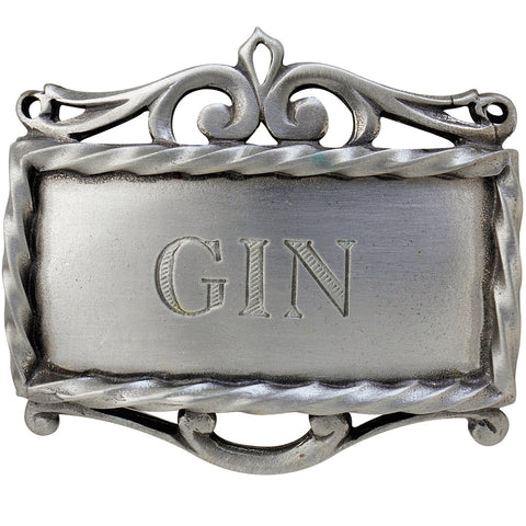 Salisbury Pewter Decanter Label - Gin