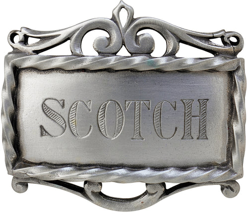 Salisbury Pewter Decanter Label - Scotch