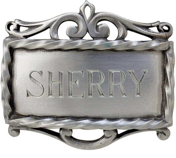 Salisbury Pewter Decanter Label - Sherry
