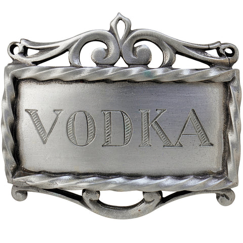 Salisbury Pewter Decanter Label - Vodka