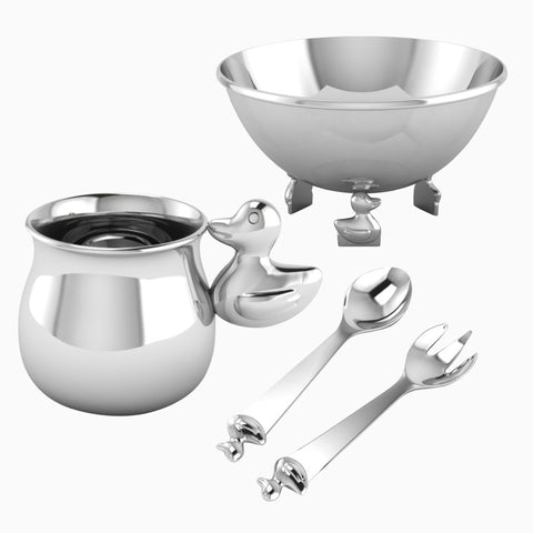 Krysaliis Sterling Silver Feeding Set - Duck