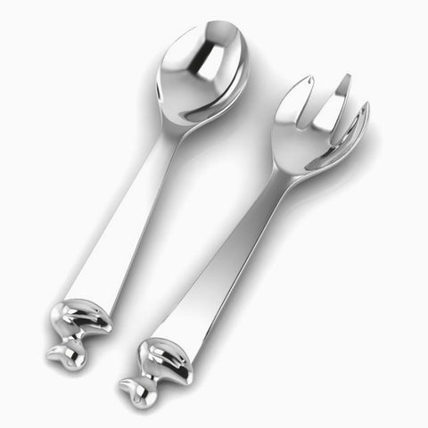 Krysaliis Duck Sterling Silver Baby Spoon & Fork Set View 1