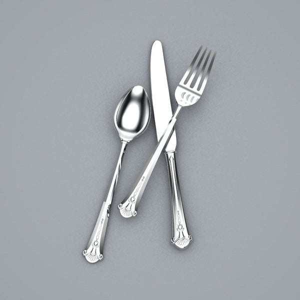 English Classic 3-piece Sterling Silver Flatware Set by Krysaliis