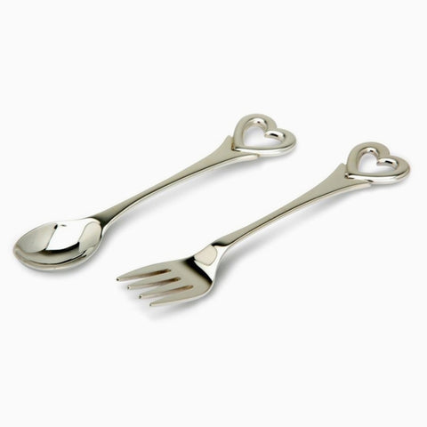 Krysaliis Heart Sterling Silver Baby Spoon & Fork set View 3