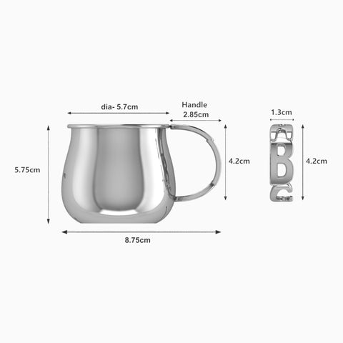 Krysaliis ABC Sterling Silver Baby Cup Measurements
