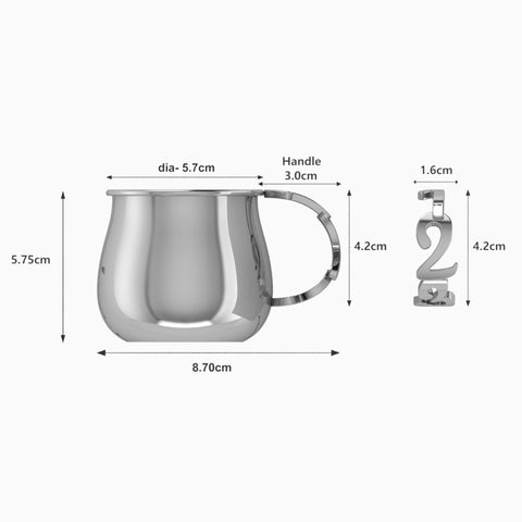 Krysaliis 123 Sterling Silver Baby Cup Measurements