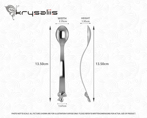 Krysaliis Duck Sterling Silver Baby Feeding Spoon Measurements