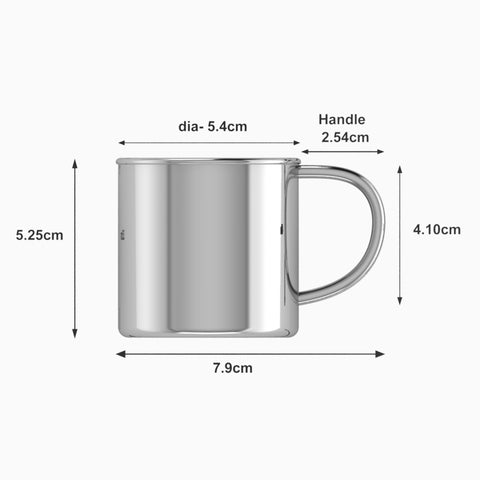 Krysaliis Classic Sterling Silver Baby Cup Measurements
