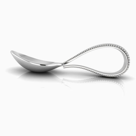 Krysaliis Beaded Loop Sterling Silver Baby Feeding Spoon View 2