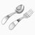 Krysaliis Beaded Sterling Silver Baby Spoon & Fork Set View 1