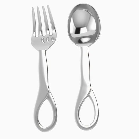 Krysaliis Sophie Baby Sterling Silver Spoon & Fork Set View 3