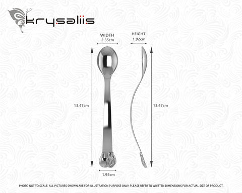 Krysaliis Sterling Silver Elephant Baby Feeding Spoon Measurements