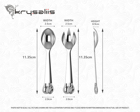 Sterling Silver Elephant Feeding Set by Krysaliis
