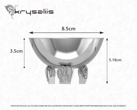 Krysaliis Elephant Sterling Silver Baby Bowl - All Silver Gifts