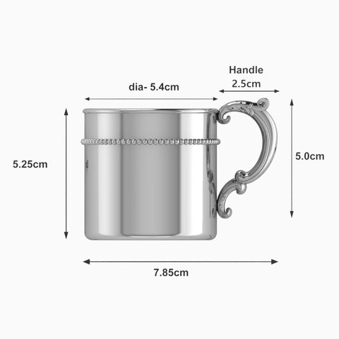 Krysaliis Sterling Silver Classic Beaded Victorian Cup Measurements