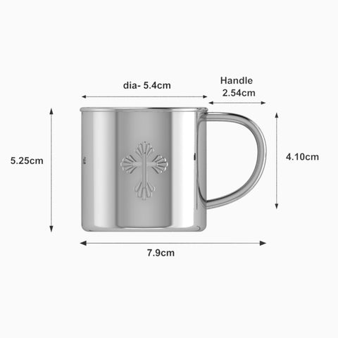 Krysaliis Sterling Silver Cross Baby Cup Measurements