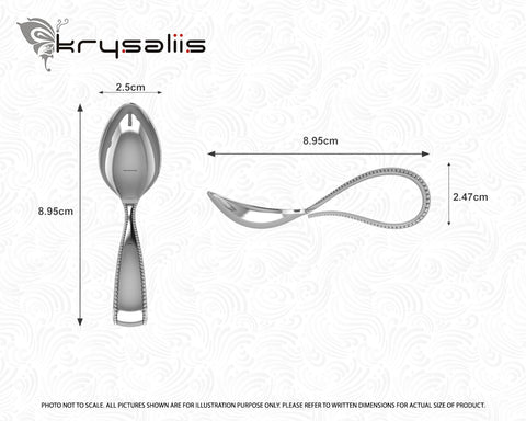Krysaliis Beaded Loop Silver Plated Baby Spoon Measurements