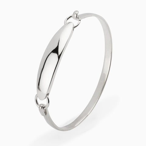Sterling Silver Baby ID Bracelet Bangle by Krysaliis