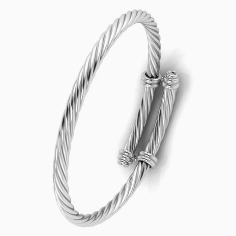Sterling Silver Cord Bracelet Bangle by Krysaliis