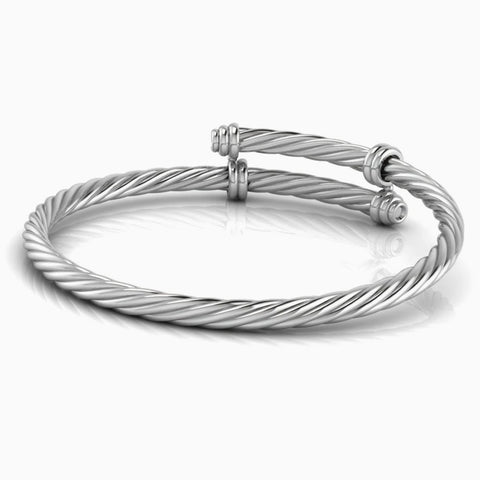 Sterling Silver Cord Bracelet Bangle by Krysaliis