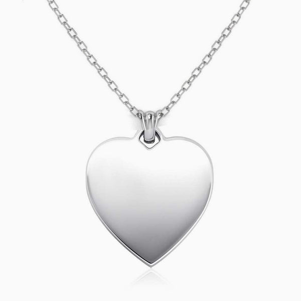 Sterling Silver Classic Engravable Heart Baby Pendant with Chain by Krysaliis