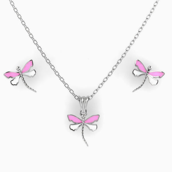 Sterling Silver Butterfly Baby Pendant & Earrings by Krysaliis
