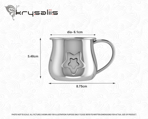 Krysaliis Star Silver Plated Baby Cup Measurements