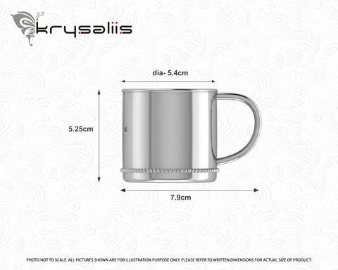 Krysaliis Classic Beaded Silver Plated Baby Cup Measurements