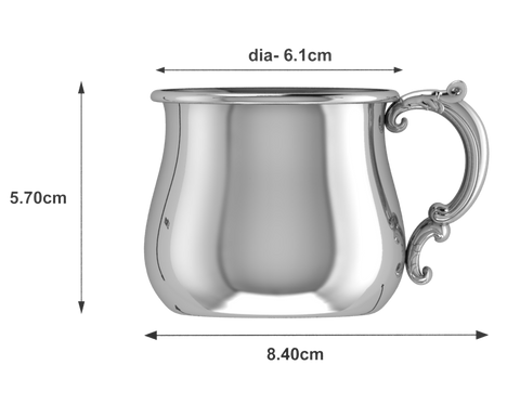 Krysaliis Bulge Victorian Sterling Silver Baby Cup Measurements