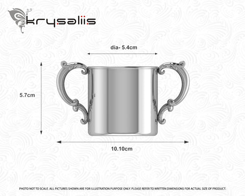 Krysaliis 2 Handle Victorian Silver Plated Baby Cup Measurements