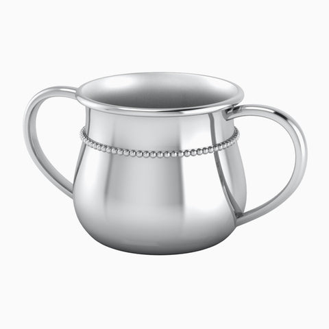Krysaliis Beaded 2 Handle Silver Plated Baby Cup 